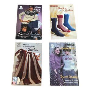 Vintage Beehive & Patons Knitting Pattern Booklet Collection